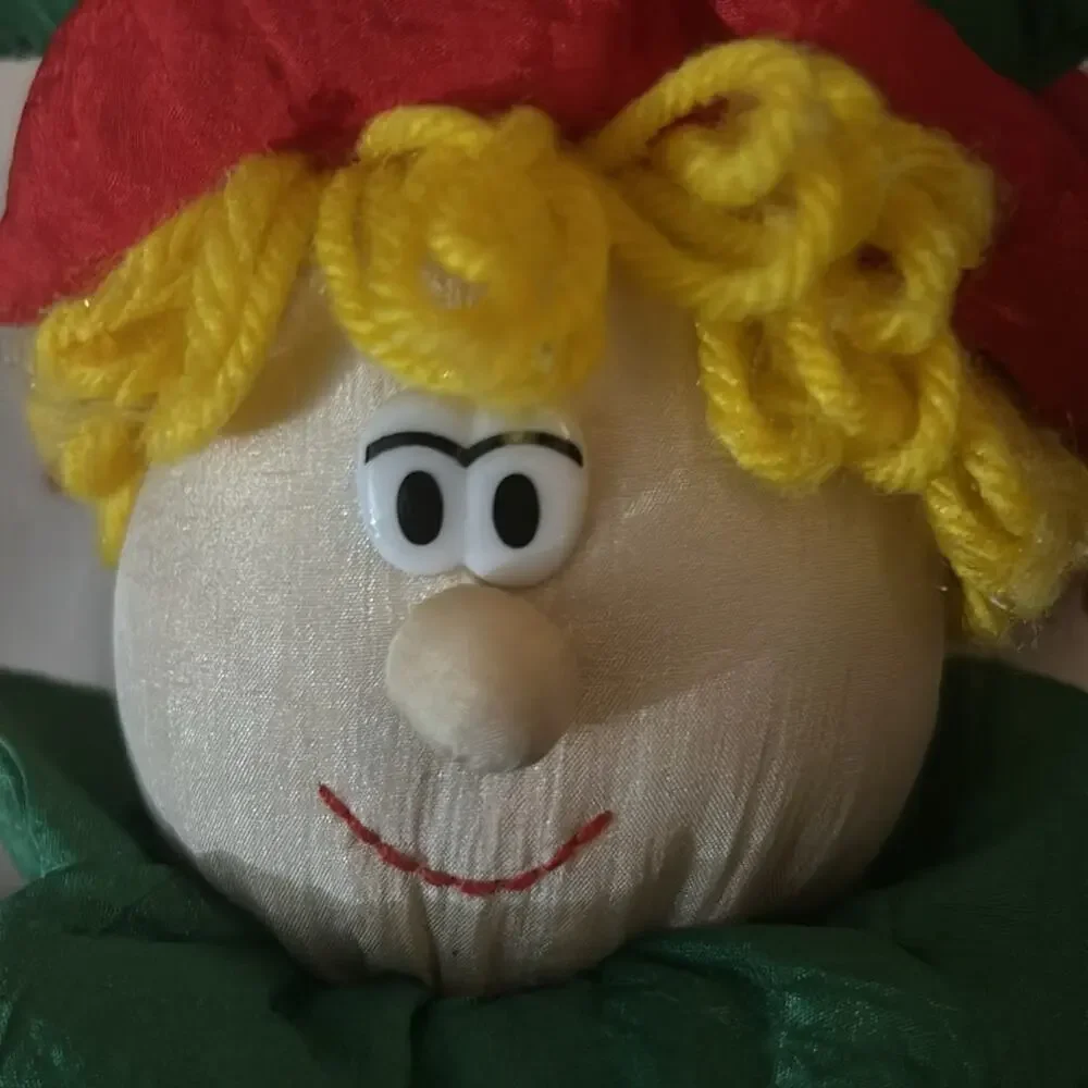 VTG TL Toys Stuffed Plush Christmas Jester Clown Elf 1993 Vintage Christmas